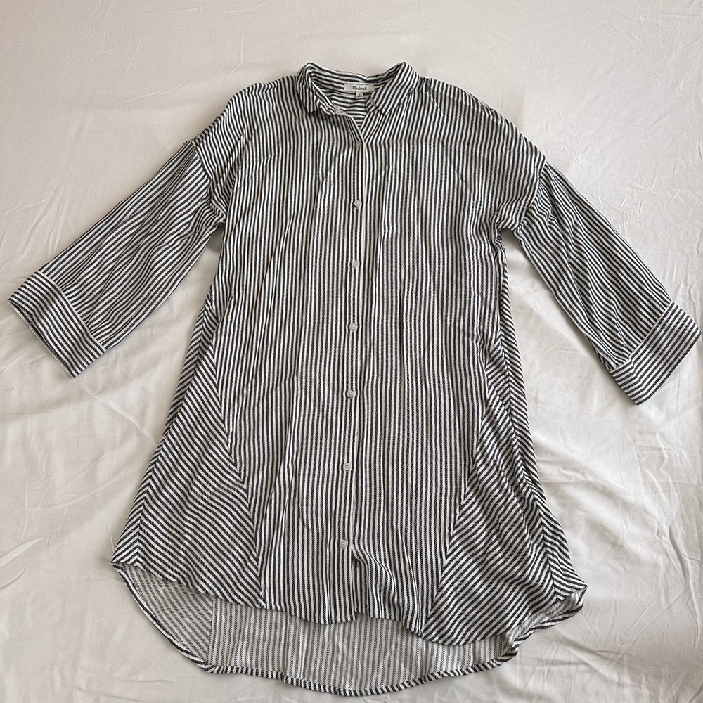 Madewell Striped Button-Up Shirt Dress - Picture 4 of 6